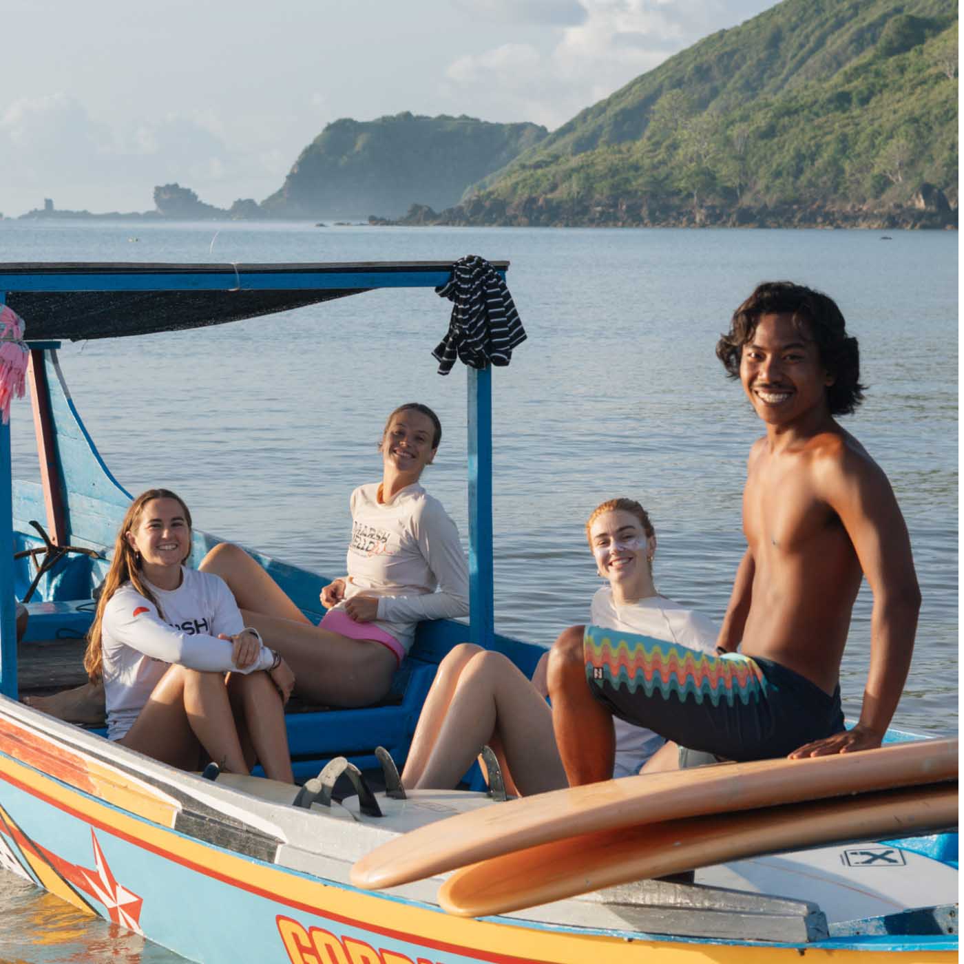 Out on the Surf boat with  Marshmellow Surf & Wellness