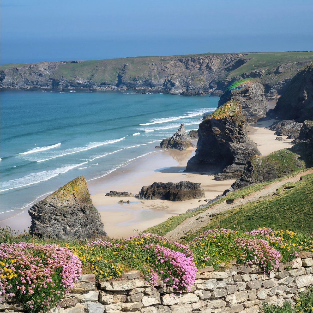 Summer Surf at a Beach in Cornwall